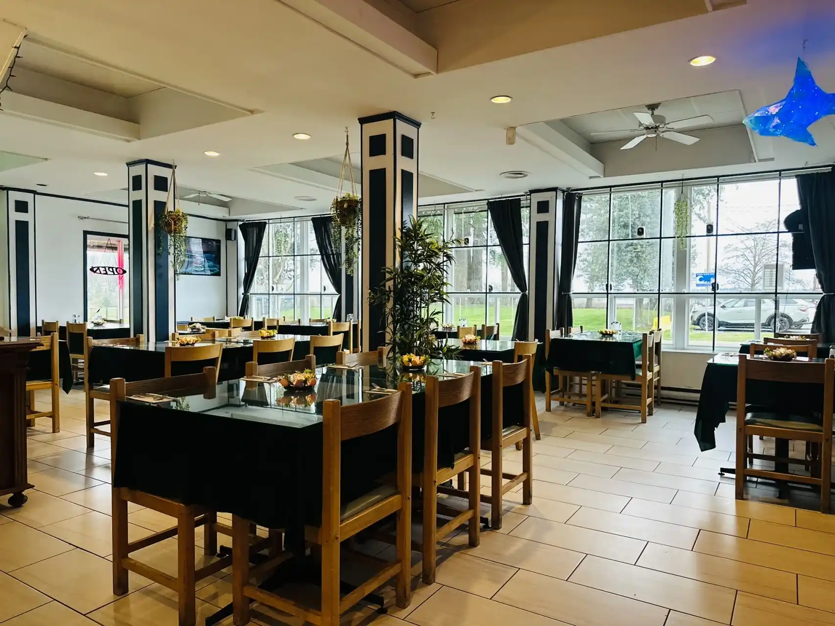 White Rock Bistro warm candlelight dining room overlooking the waterfront